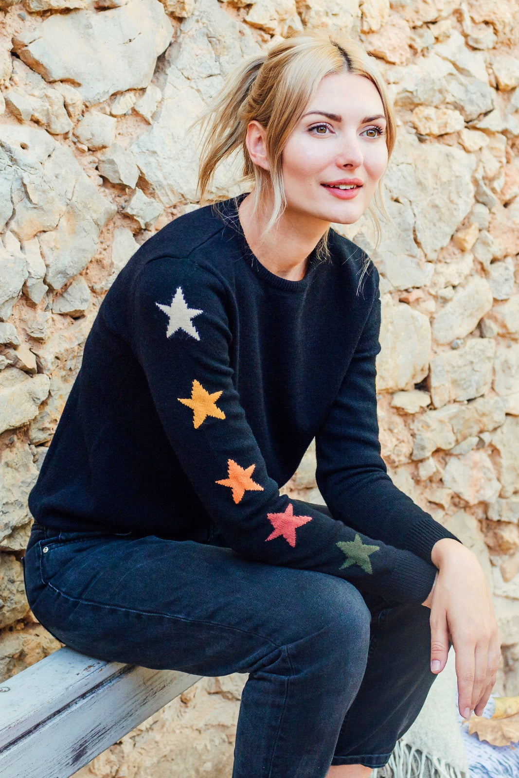 Stacey Jumper - Black, Fall Star Sleeve