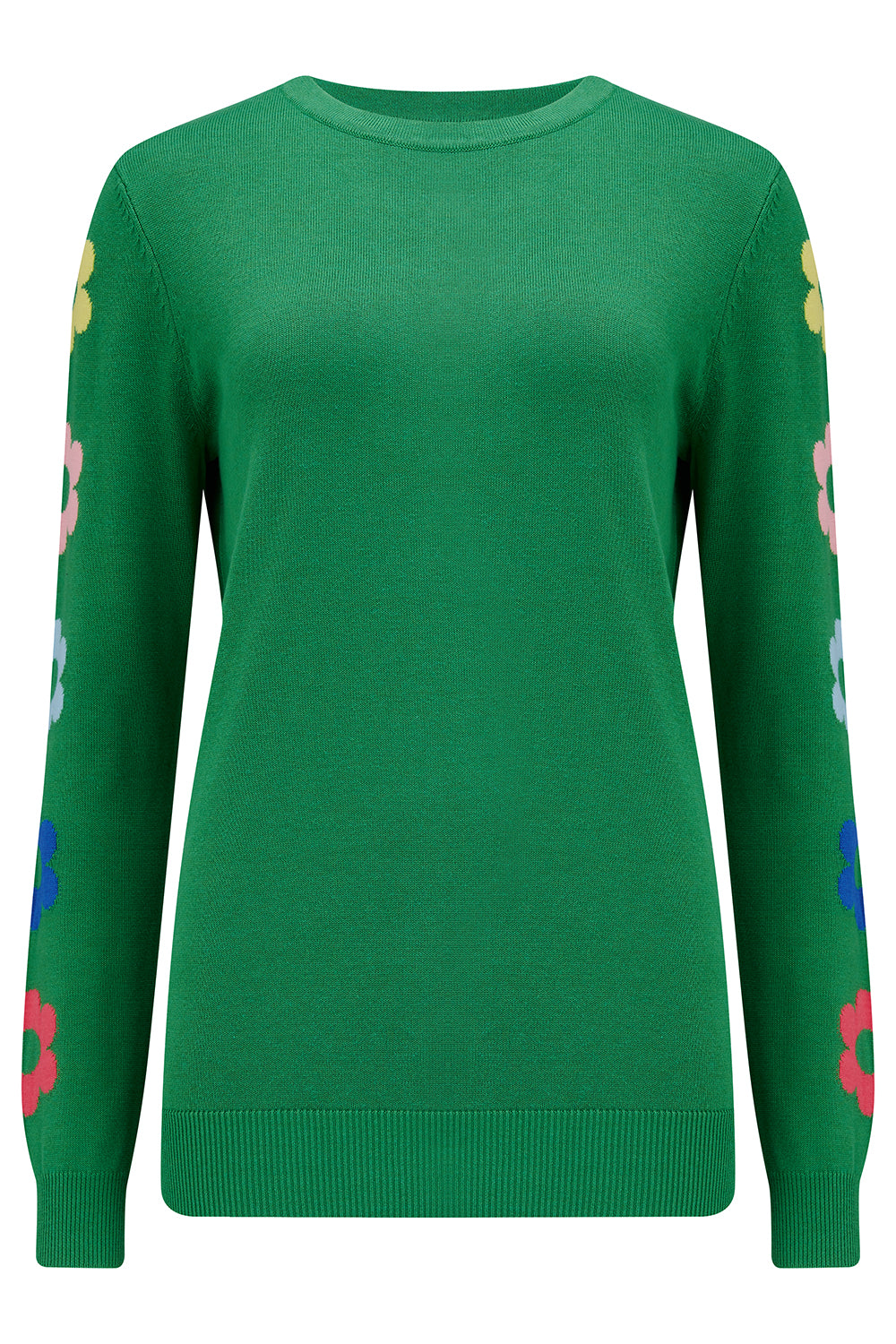 Rita Jumper - Green, Flower Sleeves
