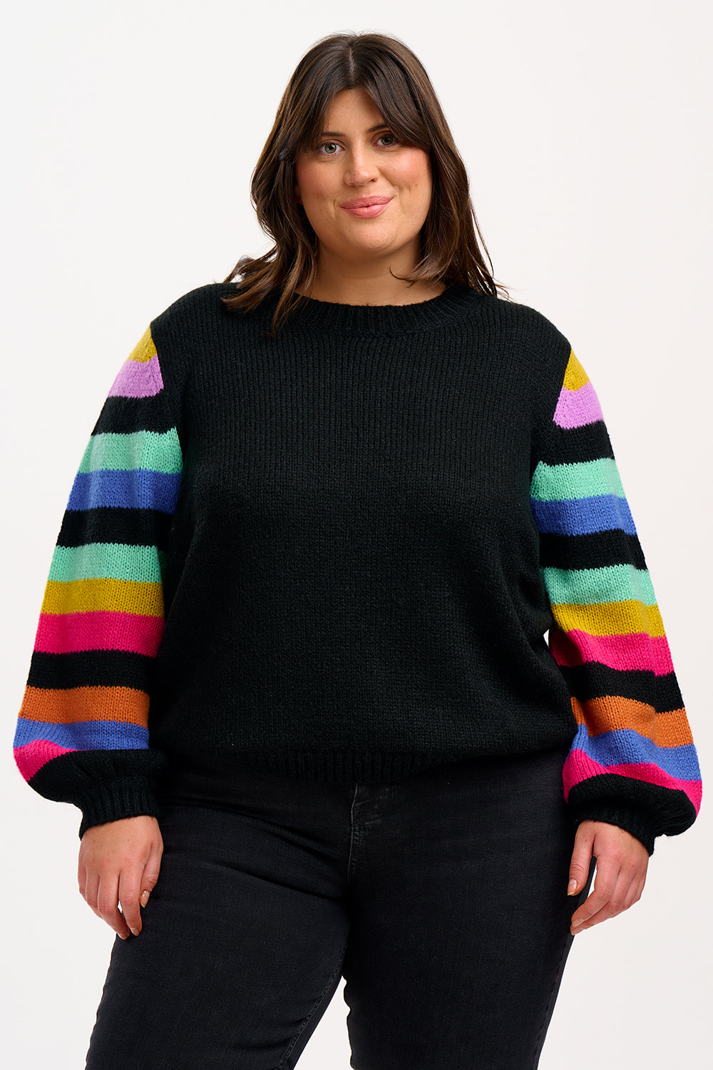 Essie Jumper - Black, Rainbow Sleeves