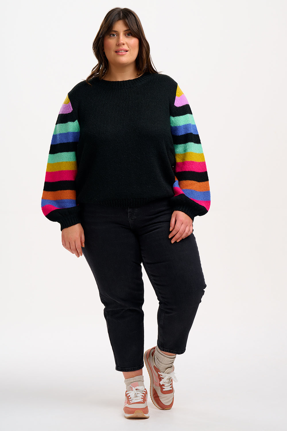 Essie Jumper - Black, Rainbow Sleeves