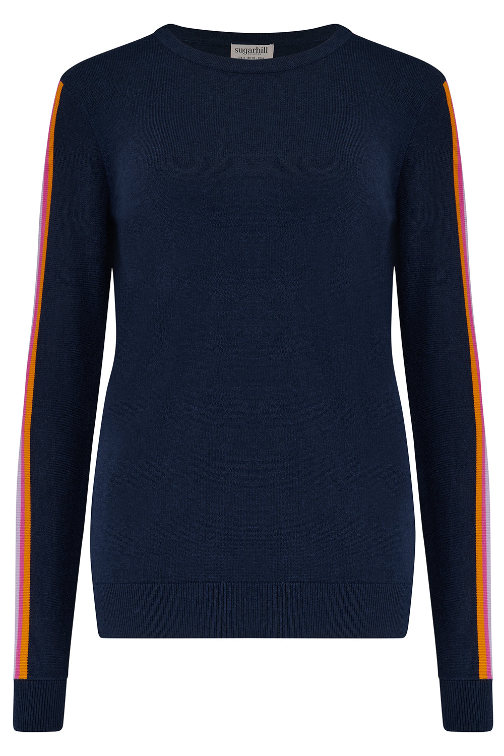 Rita Jumper - Navy, Rainbow Sports Stripe