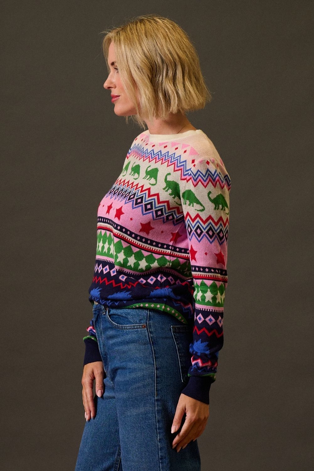 Rosie Jumper - Multi, Dinosaur Fairisle