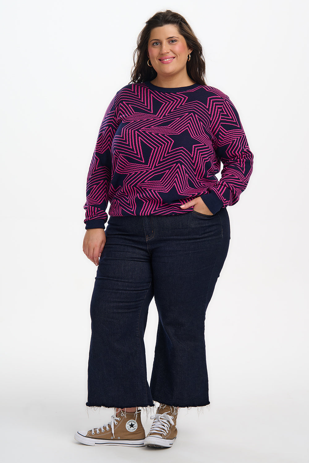 Rosie Jumper - Navy, Star Explosion