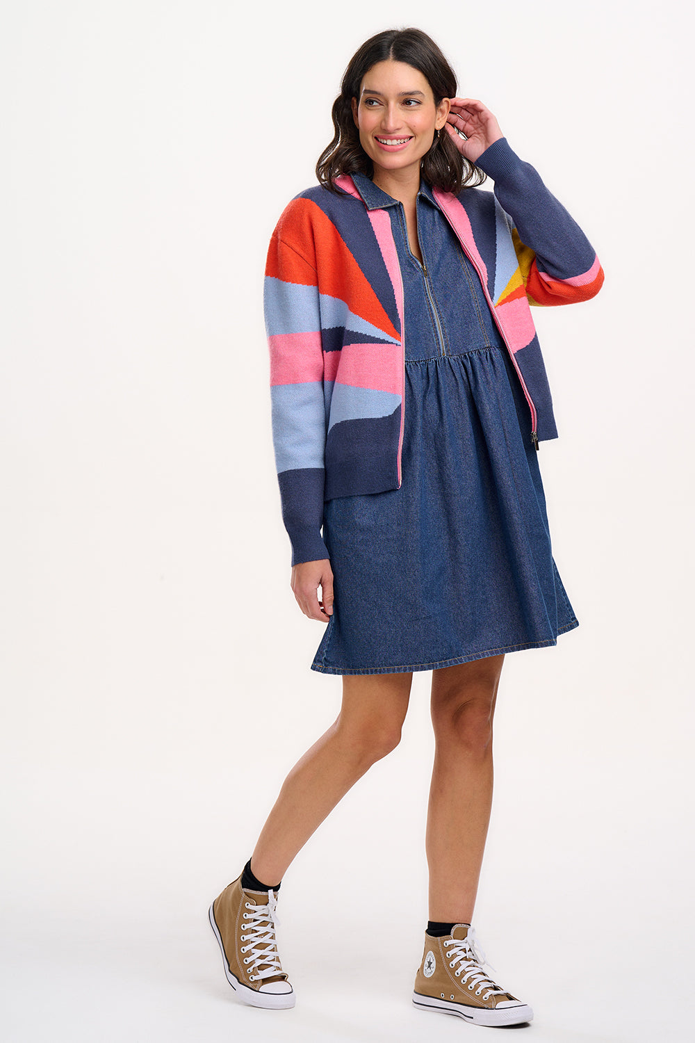 Solana Knitted Bomber - Multi, Sunrays