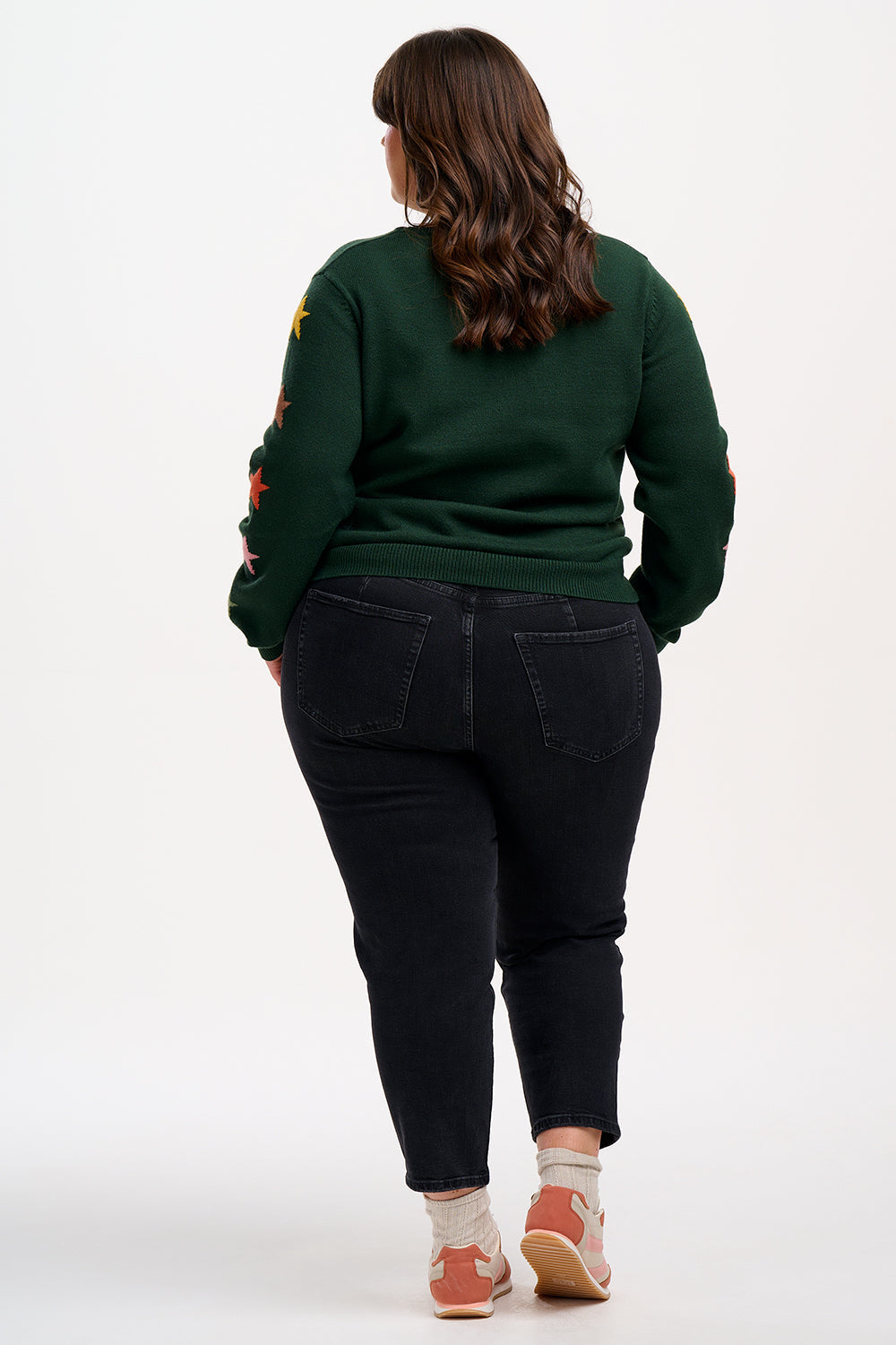 Stacey Jumper - Green, Autumnal Star Sleeves
