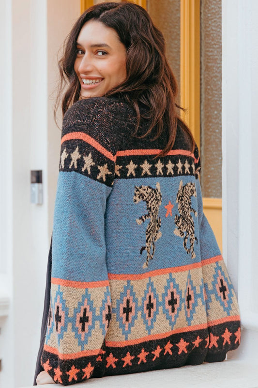 Yvette Cardigan - Multi, Climbing Tigers
